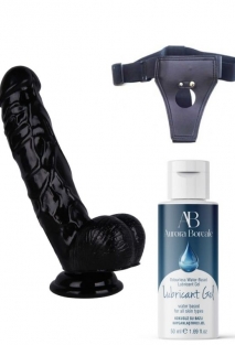 Belden Ba�lamal� Kayganla�t�r�c� Set Noctis 21,5cm Siyah Dildo No:51